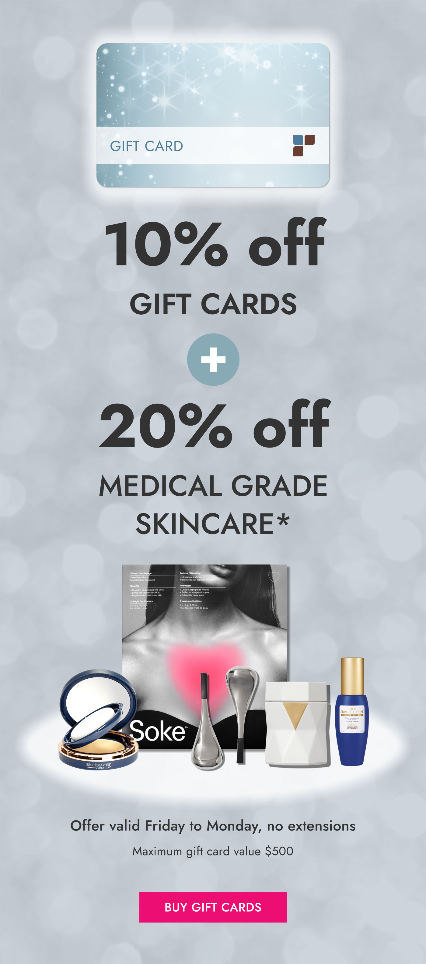 10% off gift cards at Toronto Plastic Surgery and 20% off skincare